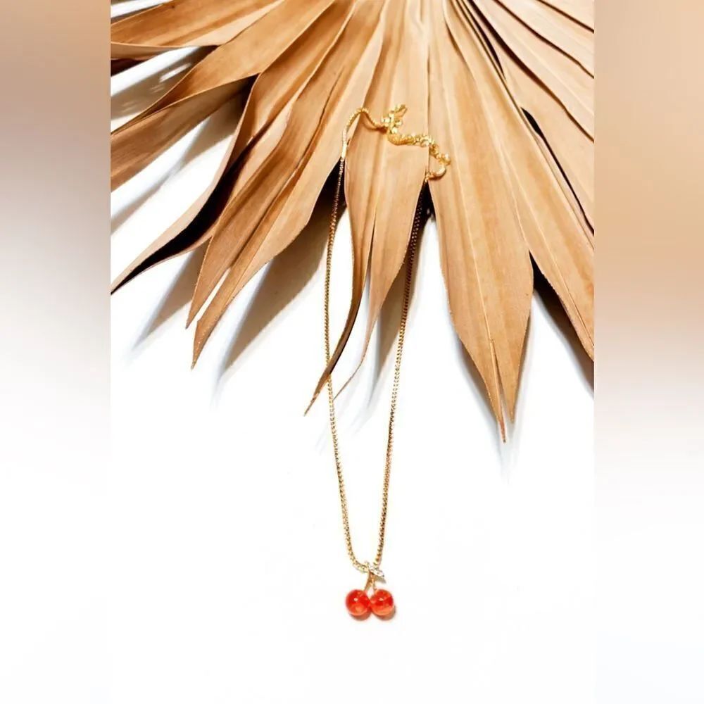 Red cherry necklace  #1011